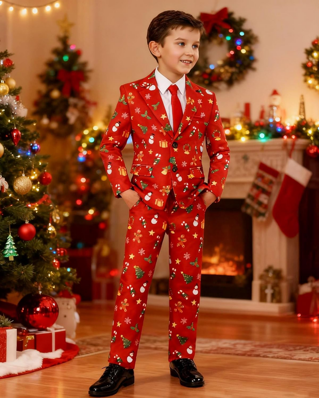 Kids Christmas Suits for Boys 4 Piece Including Jacket