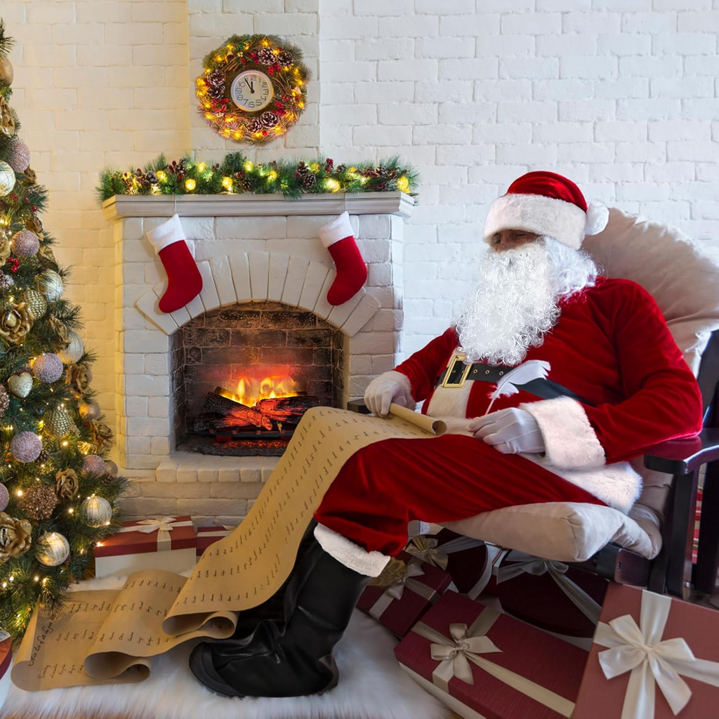 Santa Claus Costume for Men Women Adult - 9pc