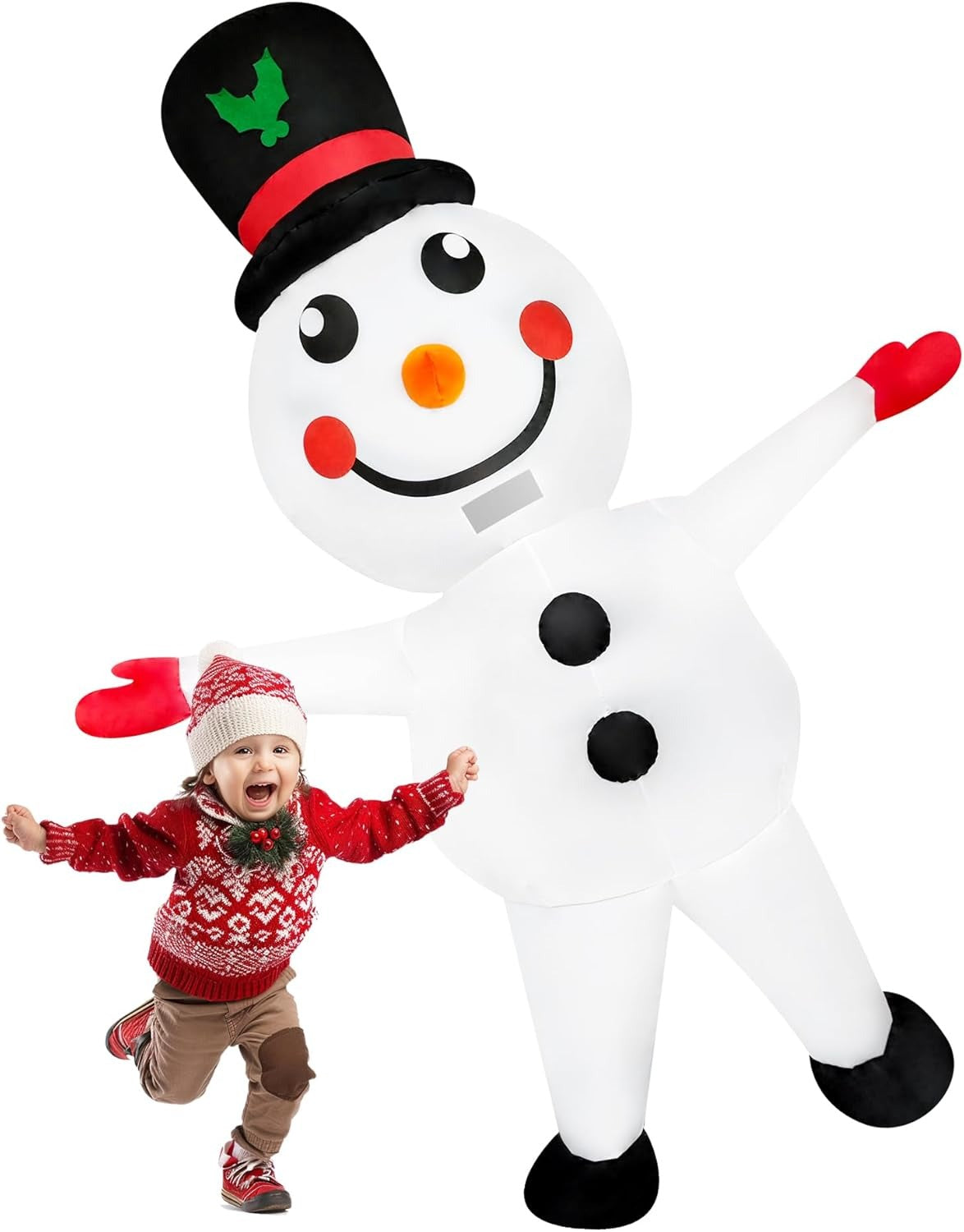 Christmas Snowman Inflatable Costume Blow-up Suit